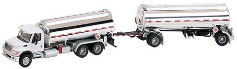 Boley Double Tanker with Trailer in White with Silver - International 7000 3-Axle 