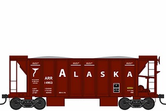 BOWSER 70-Ton 2 Bay Ballast Hopper Side Chutes ( Ballast Gates ) Alaska Railroad # 14912