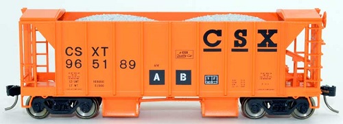 BOWSER 70 TON 2 BALLAST CAR SIDE CHUTES CSX ORANGE # 965189