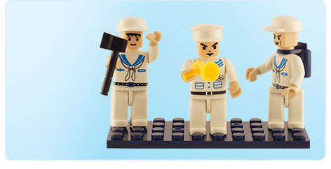 BRICTEK  NAVY  3   MINI-FIGURINES