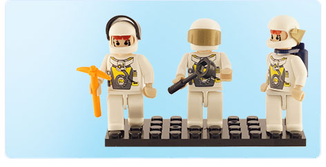 BRICTEK  SPACE TEAM  3   MINI-FIGURINES