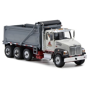 DIECAST MASTERS Western Star 4700 SF Dump Truck Metallic Red with Silver Body