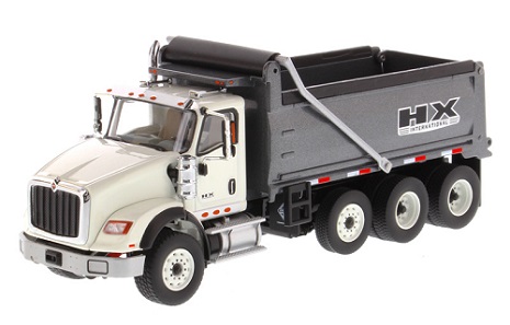 DIECAST MASTERS  International HX620 Dump in White with Gun Metal Grey Bed 