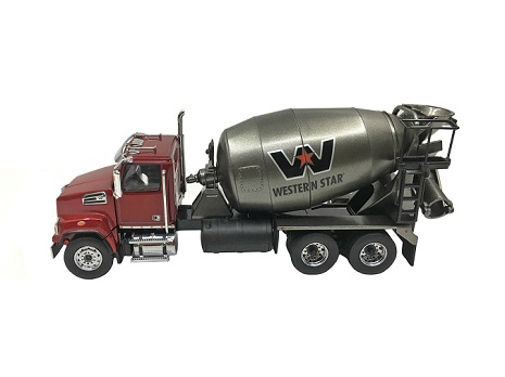 DIECAST MASTERS Western Star 4700 SF Two Axle Mixer Truck - Red/Gray