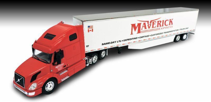 DIE-CAST PROMOTIONS Maverick Express Volvo 670 High Roof Skirted w/Dry Goods Trailer Skirted