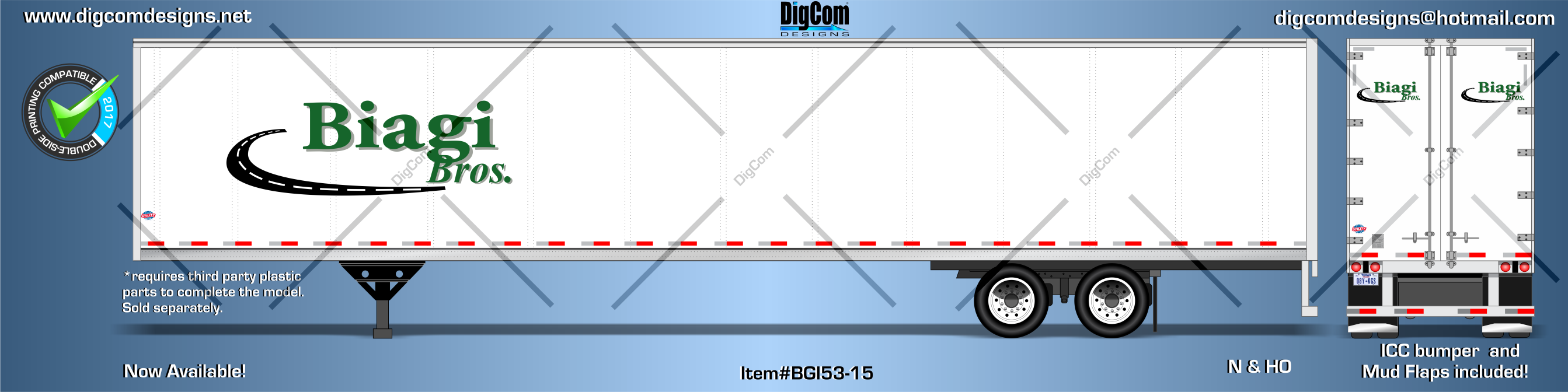 Digcom Designs 53' Biagi Bros. Trucking dry van New Release 