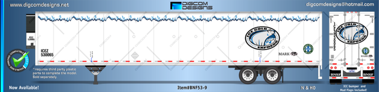 Digcom Designs  BNSF Ice Cold Express (roadrailer) 53' reefer