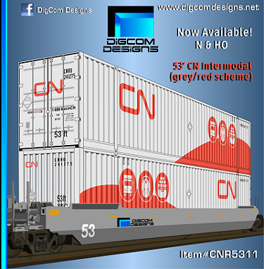 DIGCOM DESIGNS CN Intermodal 53' dry container (grey/red scheme)