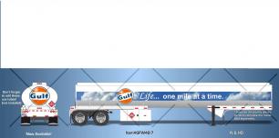 DIGCOM DESIGNS NEW 42' GULF fuel Tanker Trailer ( clouds scheme )