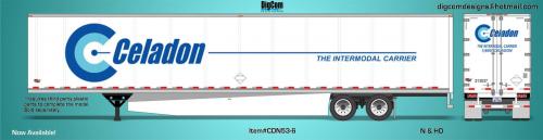 DIGCOM DESIGNS NEW CELADON 53' Dry Van w/large logo