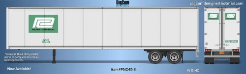 DIGCOM DESIGNS New 45' PENN CENTRAL smooth sided Trailer 