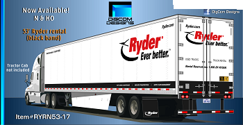 DIGCOM DESIGNS Ryder rental (black band) 53' dry van NEW 