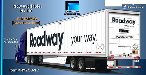 DIGCOM DESIGNS  ROADWAY your way (lowercase logo) 53' dry van