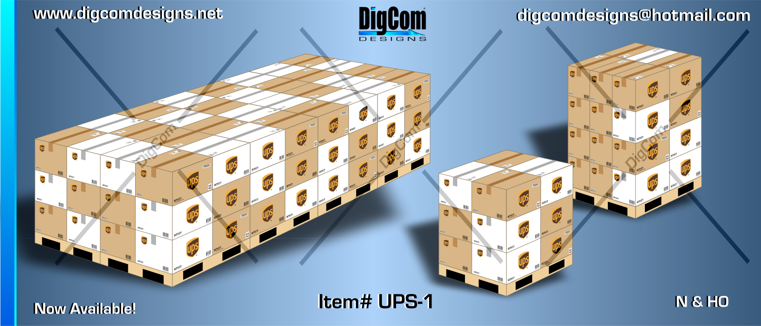 Digcom Designs UPS boxes on Pallets, 4 styles