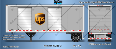 Digcom Designs New 28' UPS Next Day Air Cargo Pup Trailer 