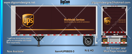 Digcom Designs New 28' UPS (brown scheme) Pup Trailer