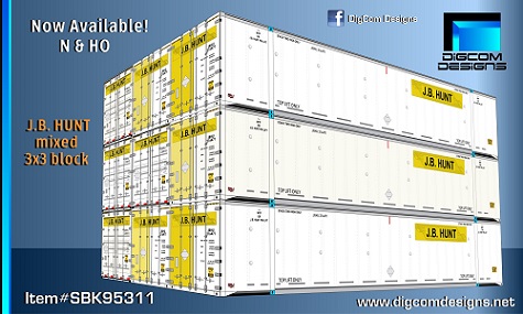 DIGCOM DESIGNS J.B. HUNT mixed 53' container block