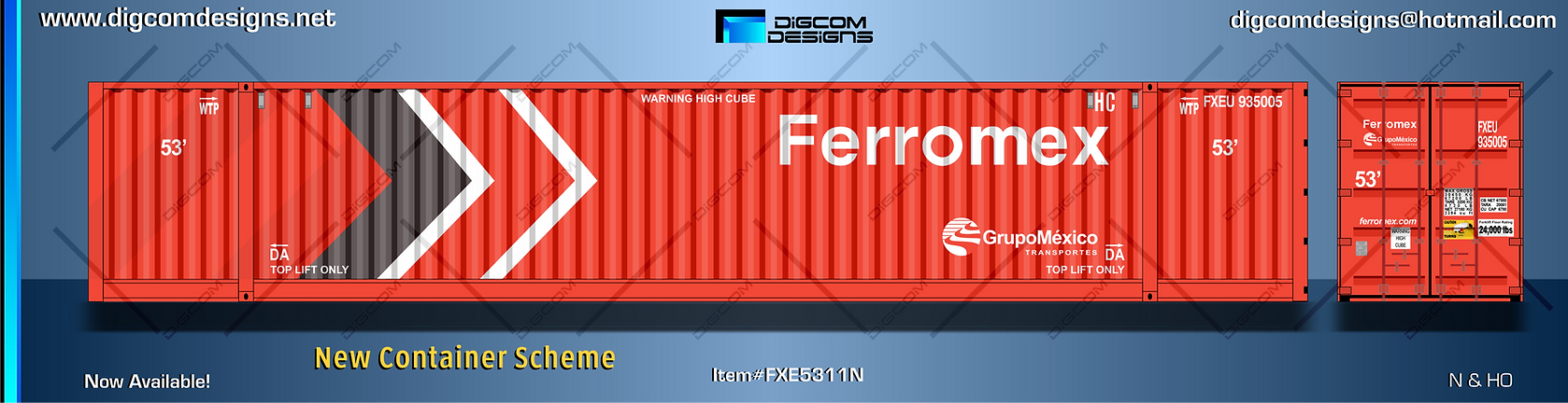 DIGCOM DESIGNS FERROMEX  53' dry container (New paint scheme)
