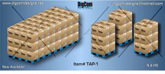 Dgicom Designs Tropicana Juice boxes on blue pallets, 4 styles