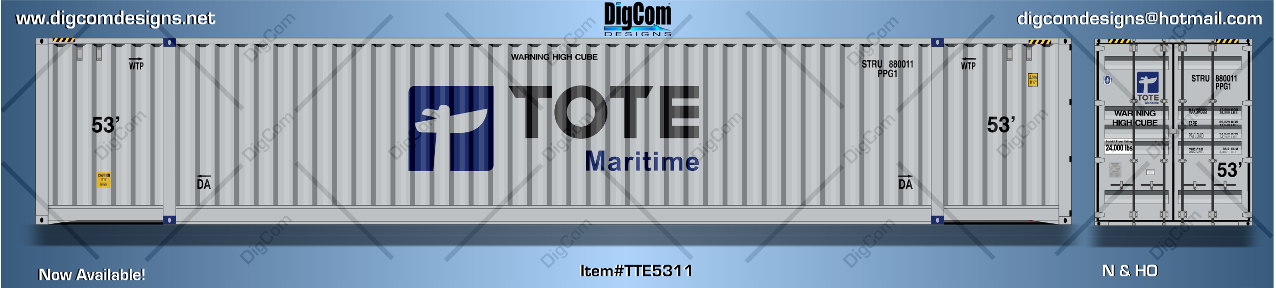 Digcom Designs TOTE Maritime Dry Container 