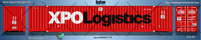 Digcom Designs New 53' XPOLogistics Red Dry Van Container