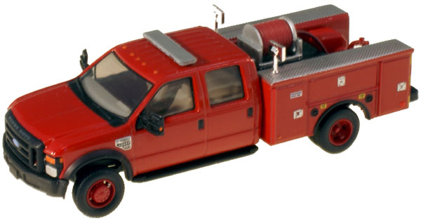 ECC  F-550 XLT DRW CREW CAB, red brush fire  truck w/mixed trim