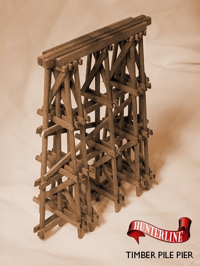 Hunterline TIMBER PILE PIER  ( N Scale )