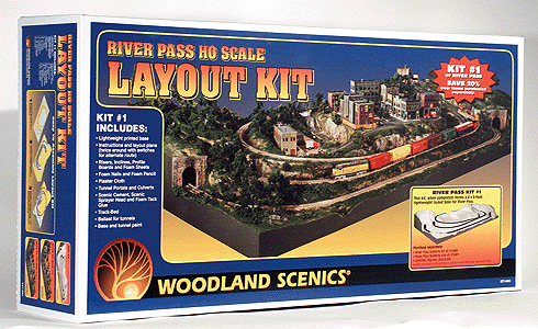 WOODLAND SCENICS RIVER PASS HO LAYOUT KIT 