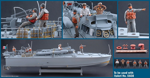 ITALERI 1/35 MAS BOAT CREW & ACCESSORIES KIT