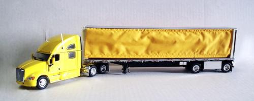 Kenworth T700 in Yellow with 48' Curtain Van  