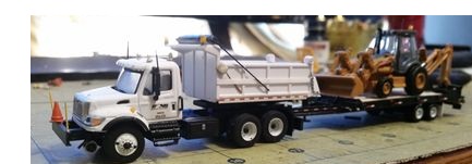Lacy HO Custom NS Swivel Dump Truck Trailer w/ Backhoe 