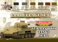 LifeColor German WWII Tanks Set 2 (22ml x 6)
