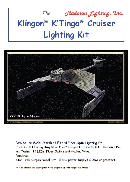MADMAN  Klingon K'Tinga Battle Cruiser Lighting Kit