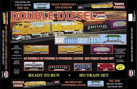 Model Power Double Diesel 2 with EZ Track Train Set  