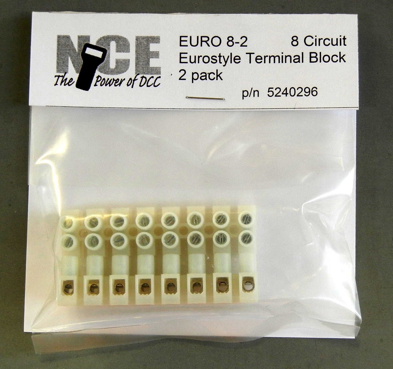 NCE  8 circuit Eurostyle Term strip, Package of 2, 14-24 AWG