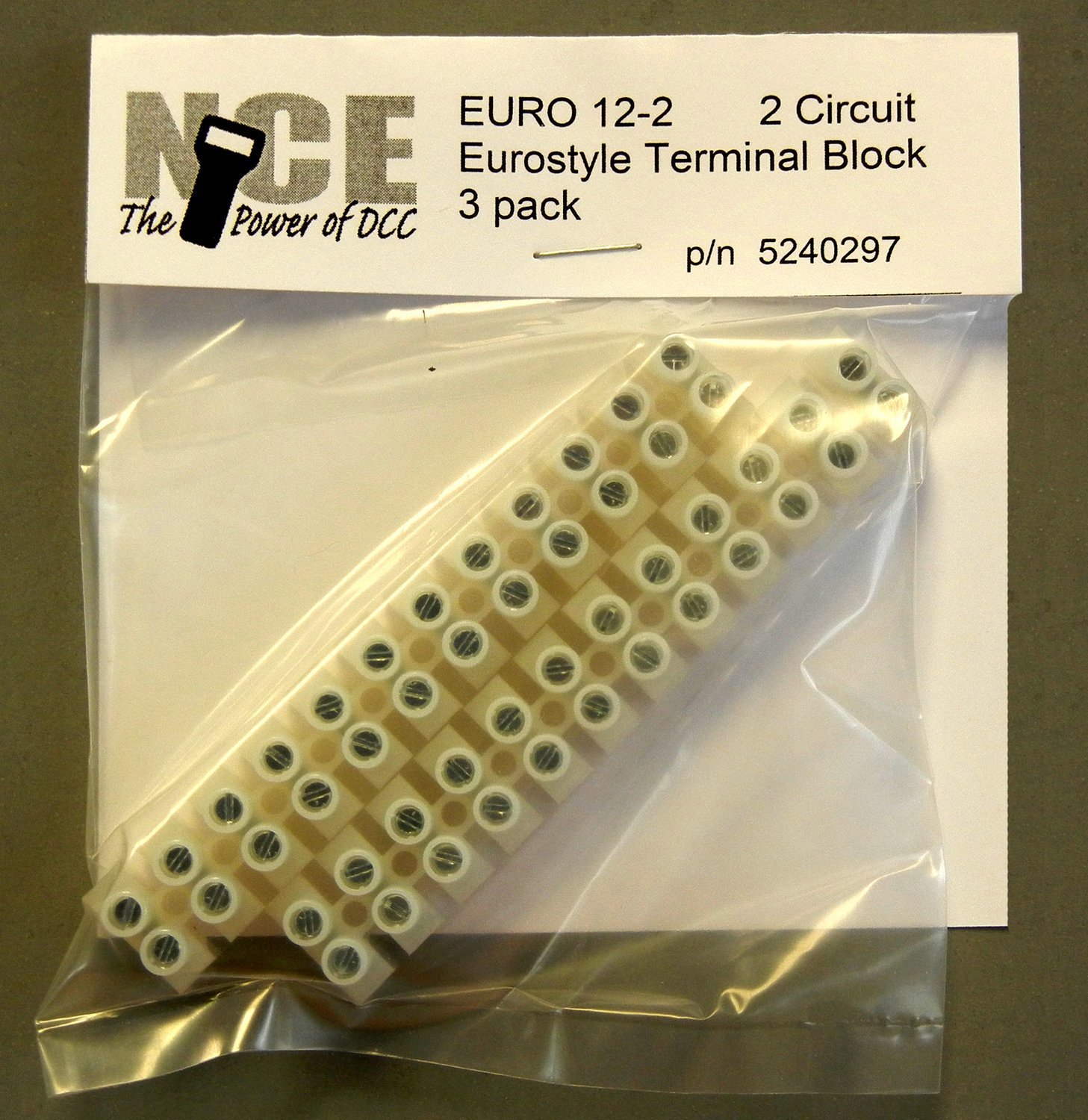 NCE  12 circuit Eurostyle Term strip, Package of 2, 14-24 AWG