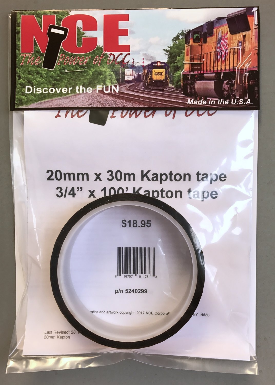 NCE  100ft of 20mm (.787) Kapton Tape