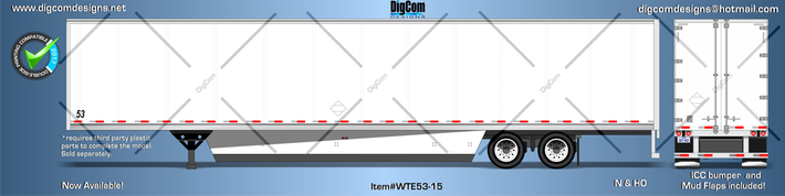 Digcom Designs  New 53' Undecorated All white dry van