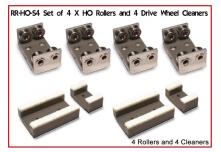 PROSES RR-HO-S4 Set of 4 Rollers and Cleaners for HO/OO