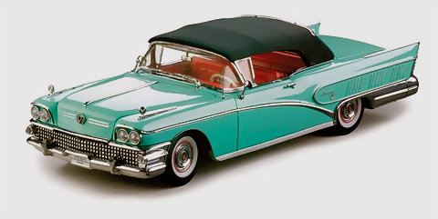 SUN STAR 1958 Buick Limited Soft-Top Convertible in Green Mist Turquoise 