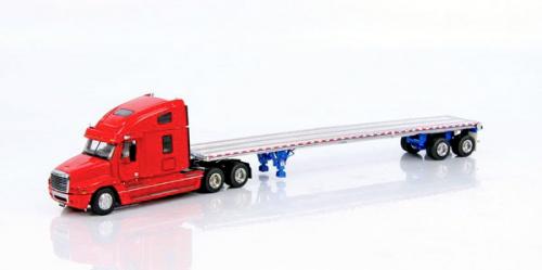 SWORD Freightliner Century in Red with 2-Axle East Flatbed Trailer  
