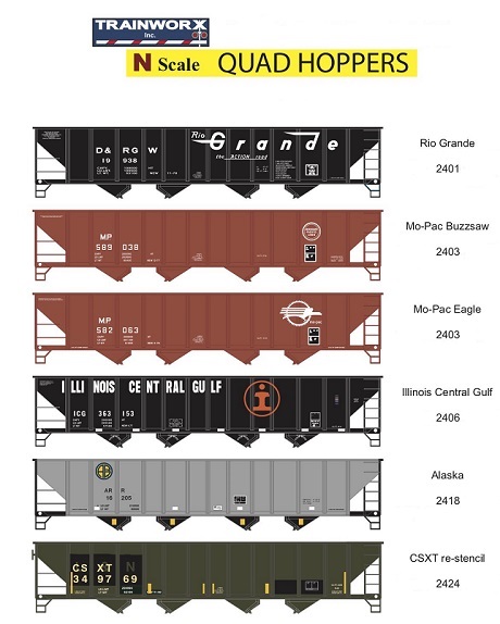 TRAINWORX QUAD N SCALE HOPPERS 