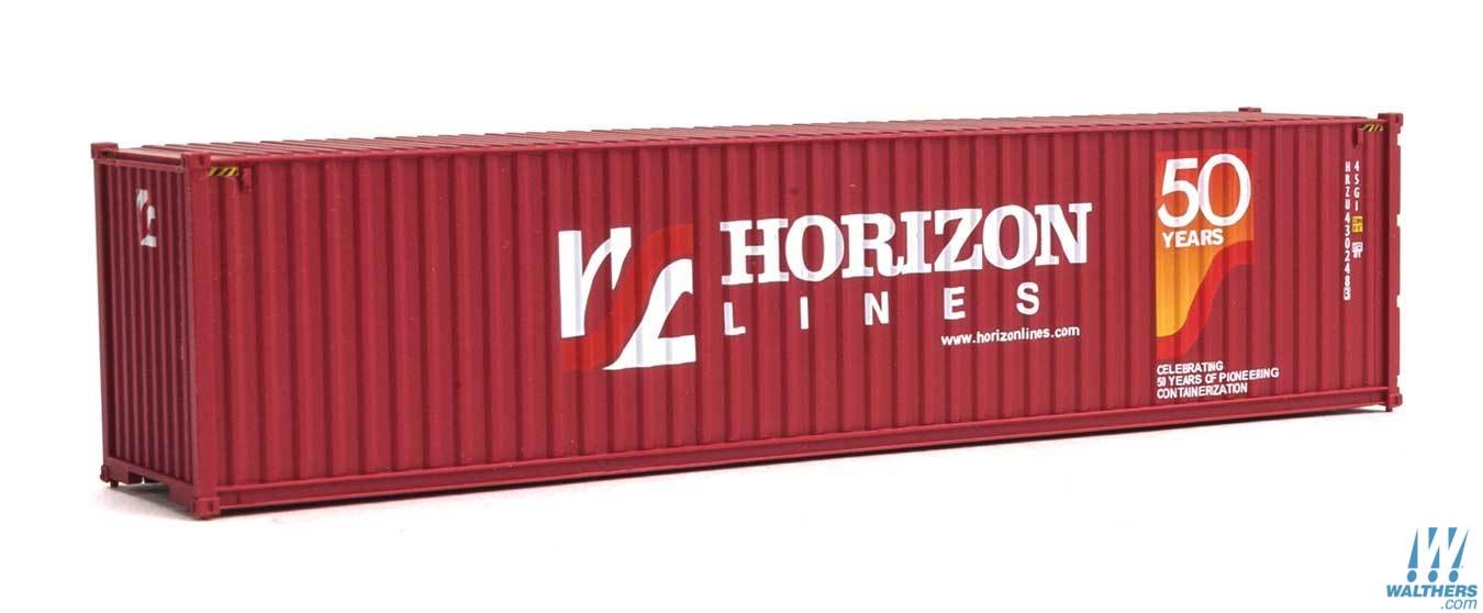 02 0004-083616 HO 45 Ft Corrugated Euro Container Horizon Lines Brown 