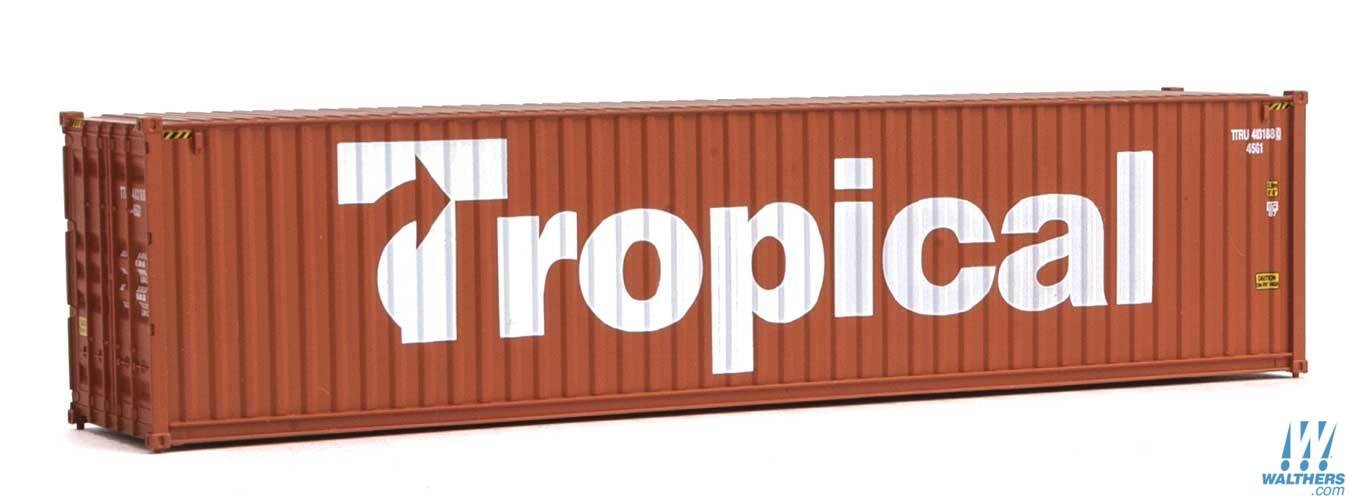 WALTHERS 40' Hi-Cube Corrugated Side Container Assembled Tropical