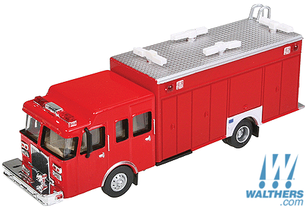 WALTHERS Hazardous Materials Fire Truck (  Assembled Red  )