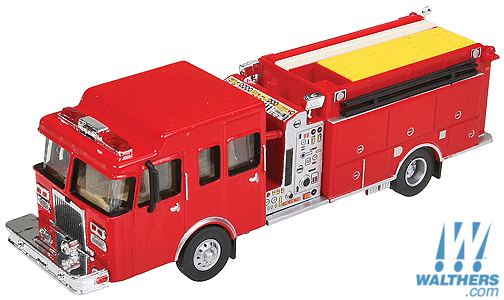 WALTHERS  Heavy-Duty Fire Engine ( Assembled Red )