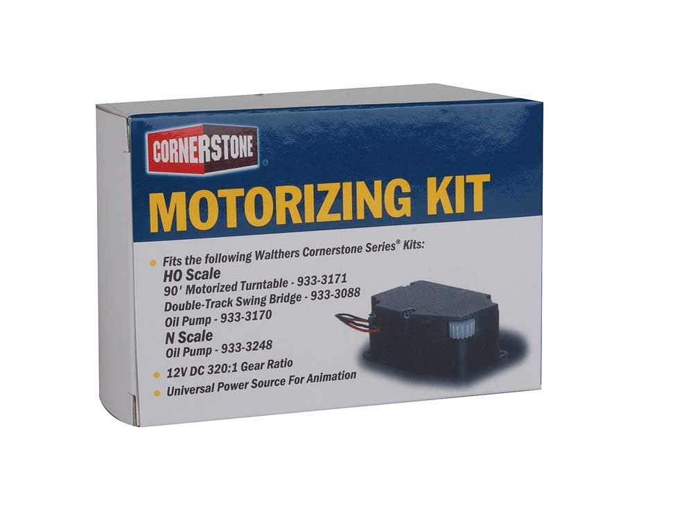 WALTHERS Motorizing Kit DC Motor & Gearbox for Swing Bridge, Oil Pumps, Turntable HO 