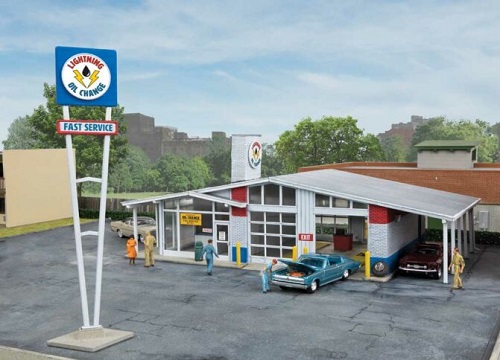 WALTHERS Drive in Oil Change Repurposed Gas Station 